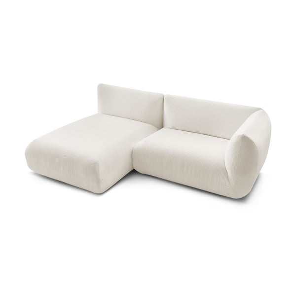 Divano angolare in velluto a coste bianco (angolo sinistro) Lecomte - Bobochic Paris-image-4