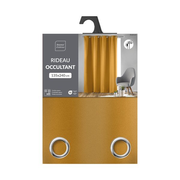Tenda oscurante giallo ocra 135x240 cm Occult – douceur d'intérieur-image-4