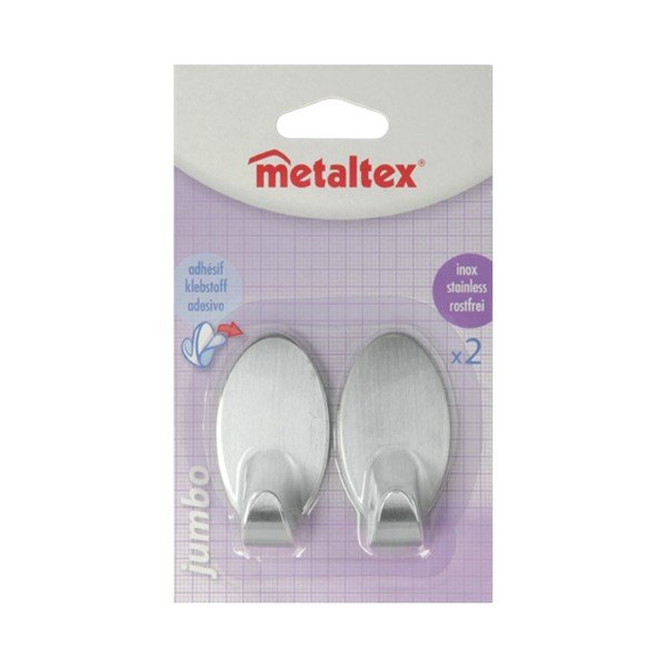 Set di 2 ganci autoadesivi in acciaio inox Mia - Metaltex-image-2