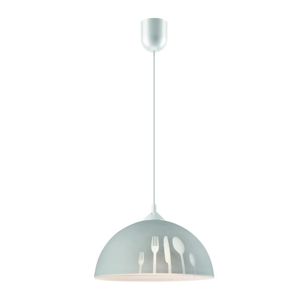 Lampadario grigio con paralume in vetro ø 30 cm Apetite – LAMKUR