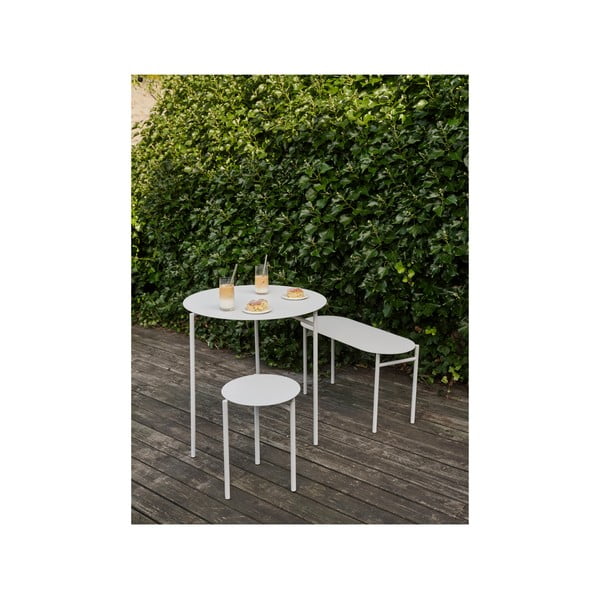 Tavolo da pranzo rotondo in metallo bianco ø 70 cm Disc - Zone-image-1