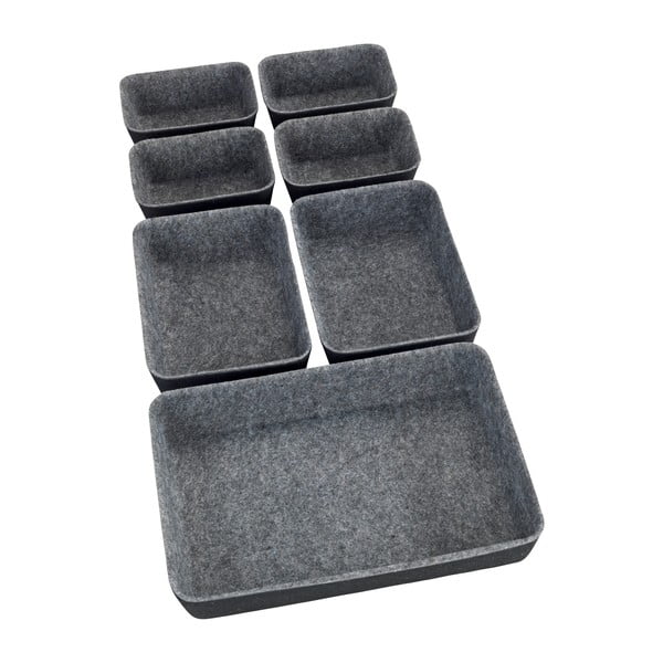 Set di 7 organizer grigi - Wenko