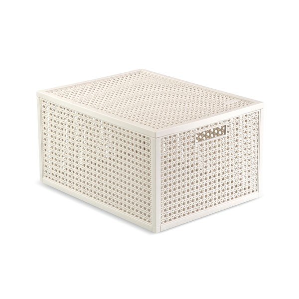 Scatola con coperchio color crema in plastica riciclata 30x38x21 cm Kaya – Curver
