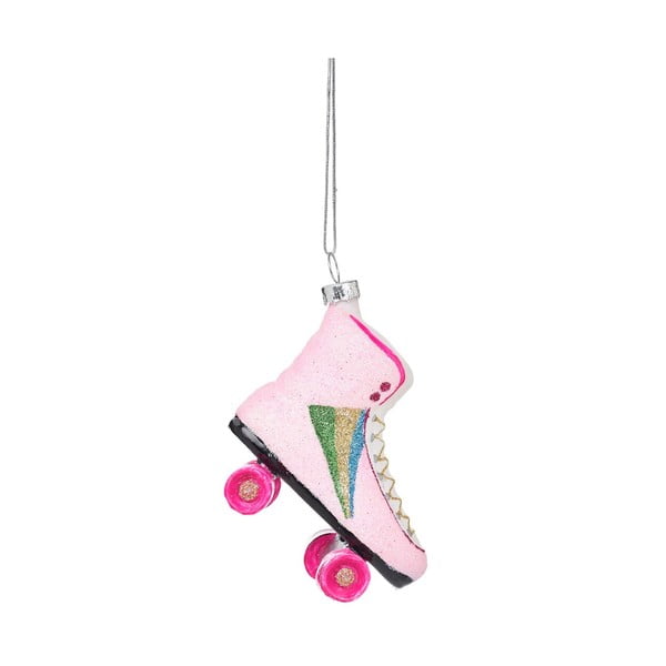 Decorazione per albero di natale in vetro fatta a mano 8 cm Retro Rollerskate – Sass & Belle