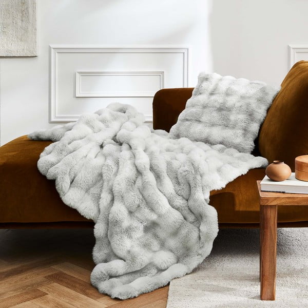 Coperta grigia in micropile 180x220 cm Mounty – douceur d'intérieur-image-2