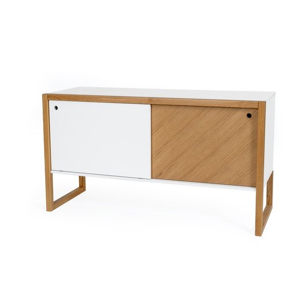 Cassettiera in rovere marrone e bianco Cubis - Woodman-image-2