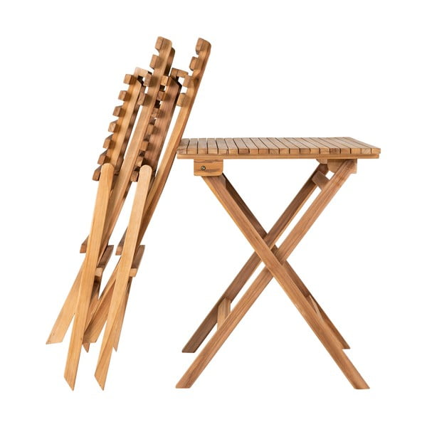 Set tavolo e sedie da giardino colore naturale 2 posti Cuenca - House Nordic-image-2