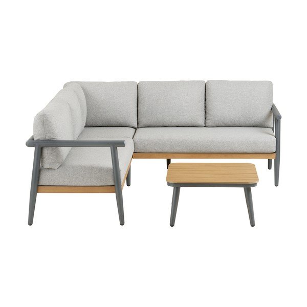 Set di mobili da giardino grigio imbottito per 4 persone Comillas – House Nordic-image-2