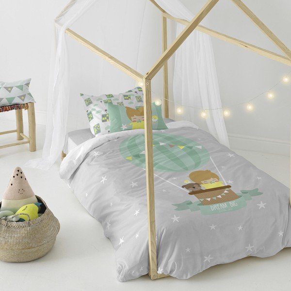 Biancheria da letto per bambini in puro cotone , 140 x 200 cm Air Balloon - Happynois-image-3