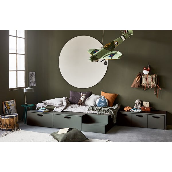 Mobile per bambini verde-grigio in legno di pino 120x36 cm Stage - vtwonen-image-1