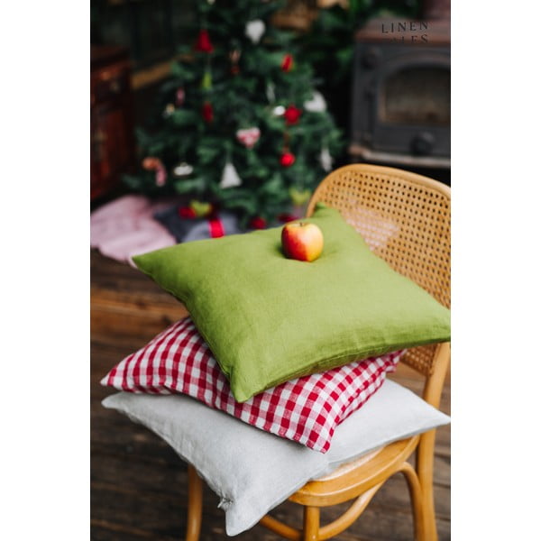 Federa di lino 50x50 cm Red Gingham - Linen Tales-image-1