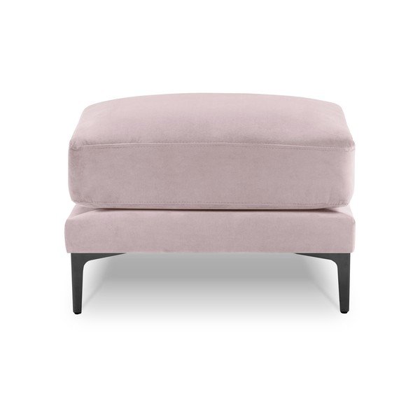 Poggiapiedi in velluto rosa Harmony - Kooko Home