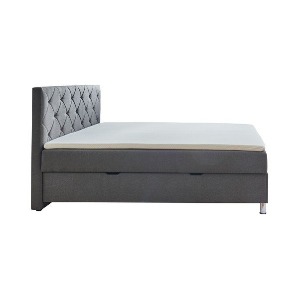 Letto boxspring grigio scuro con contenitore 180x200 cm Leo - Meise Möbel-image-4