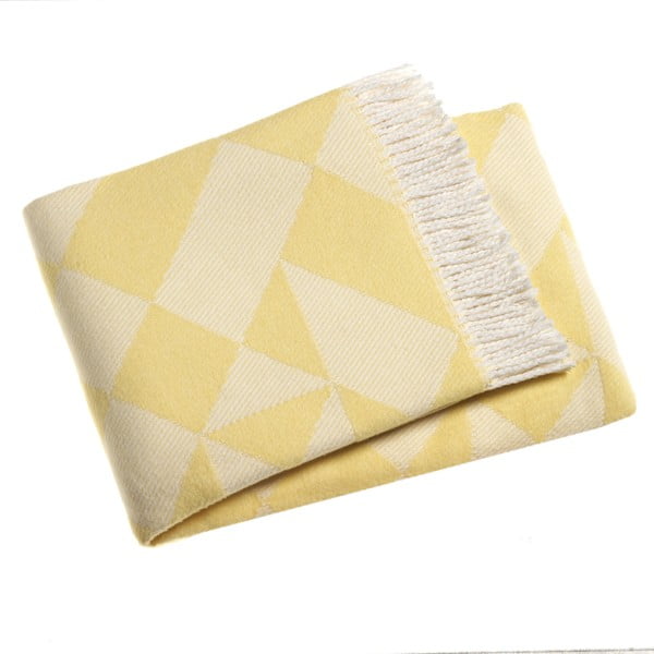 Žlutý pléd s podílem bavlny Euromant Granite, 140 x 180 cm