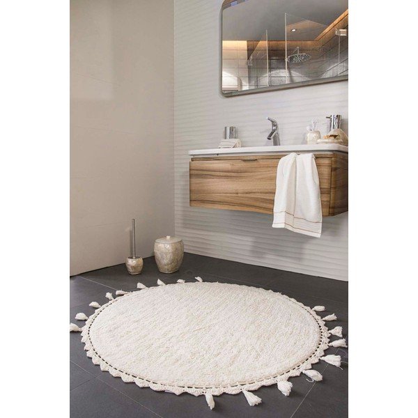 Tappeto da bagno color crema Lowell - Foutastic