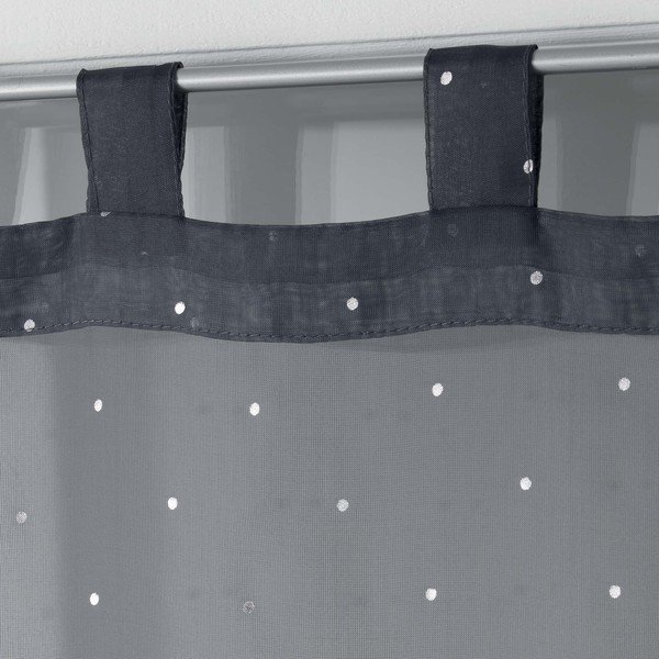 Tende in voile antracite in set da 2 60x90 cm Orion - douceur d'intérieur-image-1