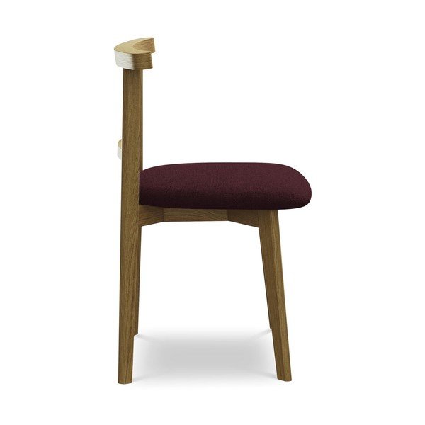 Sedia da pranzo burgundy in legno massiccio Ohelo – Makamii-image-2