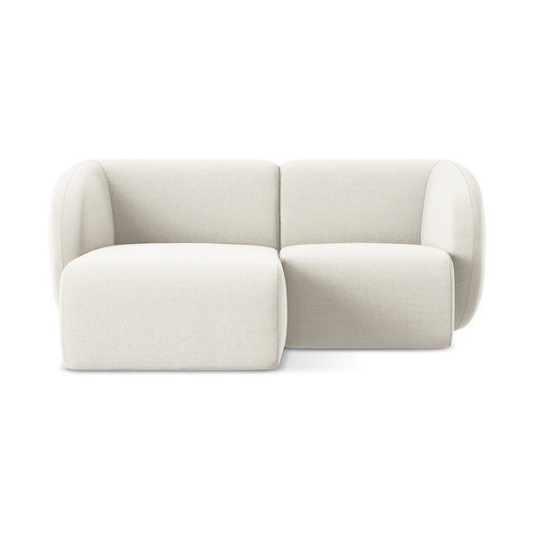 Divano angolare beige (con penisola a sinistra/con chaise lounge) con rivestimento in velluto Lani – Makamii