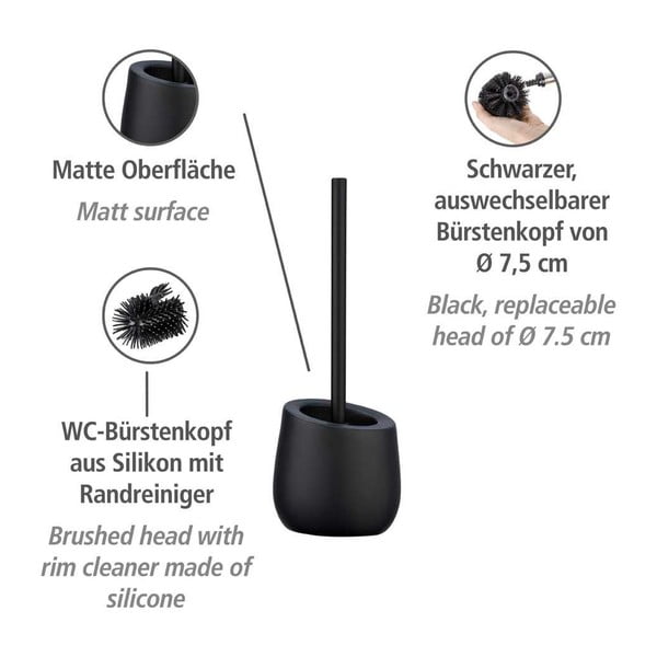 Scopino in ceramica nera opaca Badi - Wenko-image-4