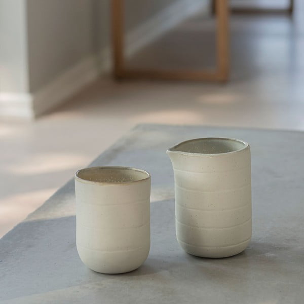 Tazze bianche in set di 2 pezzi in pietra 0,3 l Sand Grain - Mette Ditmer Denmark-image-1