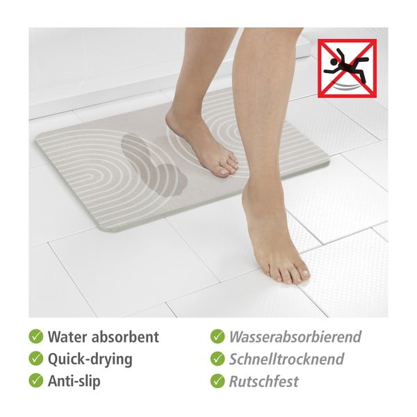 Tappeto da bagno in quarzo beige 39x60 cm Nazca - Wenko-image-4