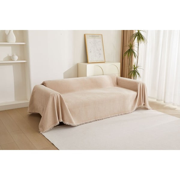 Copridivano beige per divano a 2 posti Talo – Filumi-image-1