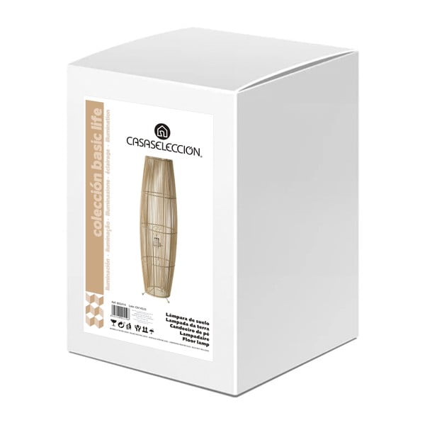 Lampada da terra in colore naturale con paralume in bambù (altezza 88 cm) Natural Way - Casa Selección-image-4
