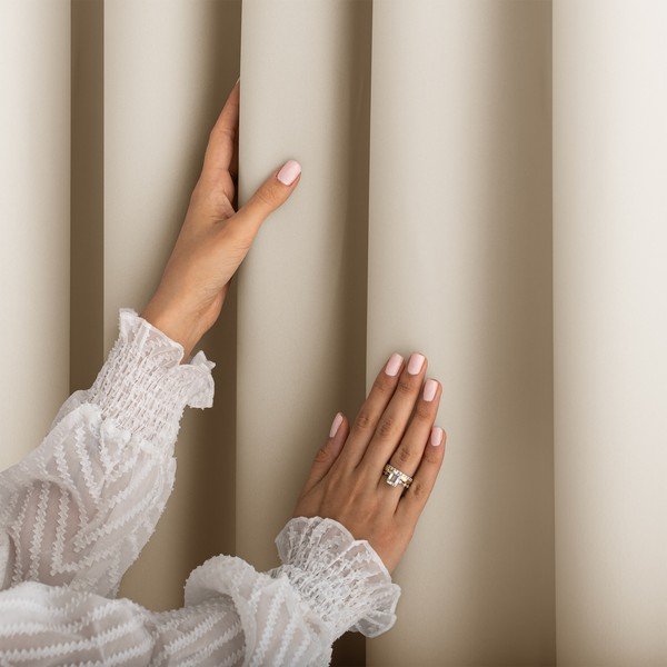 Tenda parzialmente oscurante color crema 140x250 cm Carli Tie – Restilo-image-2