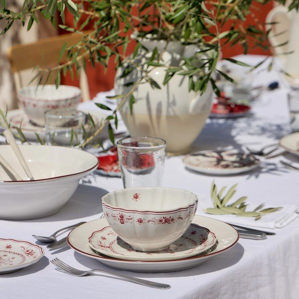 Piatto da dolce rosso/bianco in gres ø 21 cm Vila – Costa Nova-image-2