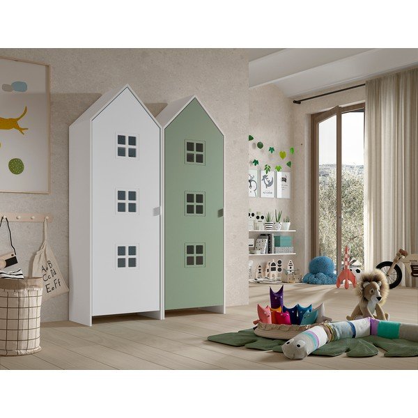 Armadio per bambini bianco-verde 115x171,5 cm CASAMI BRUGES - Vipack-image-1