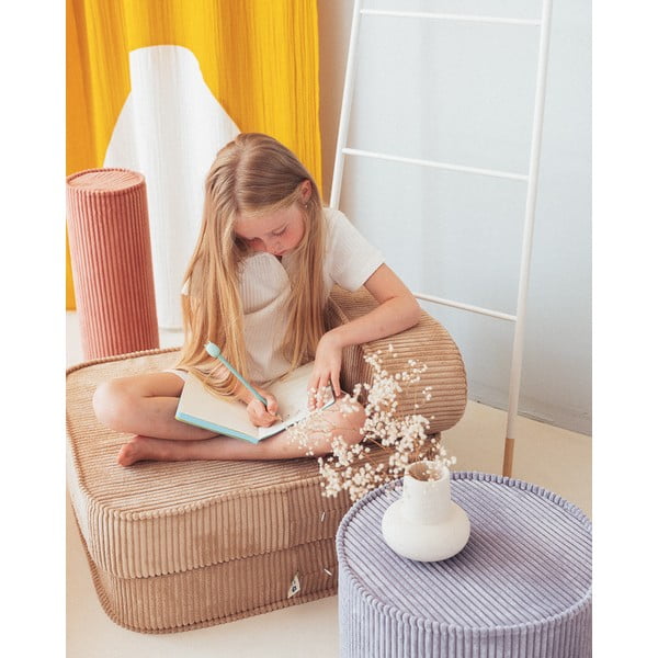 Pouf per bambini blu con rivestimento in velluto a coste – Wigiwama-image-3