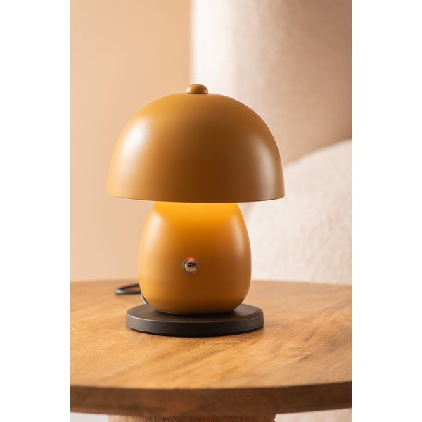 Lampada da tavolo LED giallo ocra con paralume in metallo (altezza totale 18 cm) Mono LED – Leitmotiv-image-1