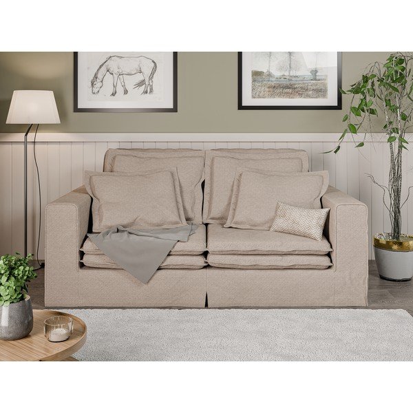 Divano beige 196 cm Nora – Ropez-image-1