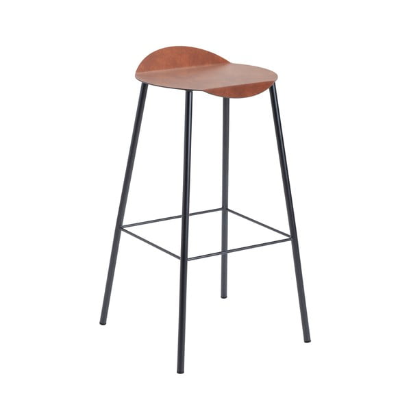 Sgabello da bar marrone cognac in pelle Flamingo Bull – LIND DNA-image-2