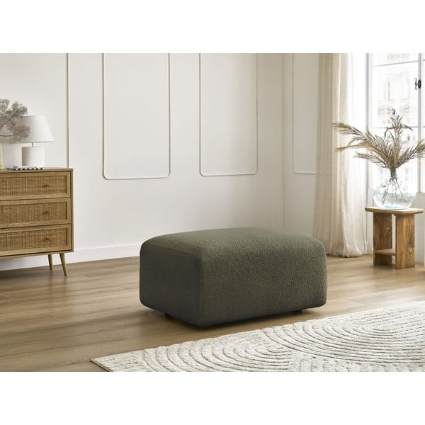 Poggiapiedi verde con rivestimento in bouclé Tina – Bobochic Paris-image-4