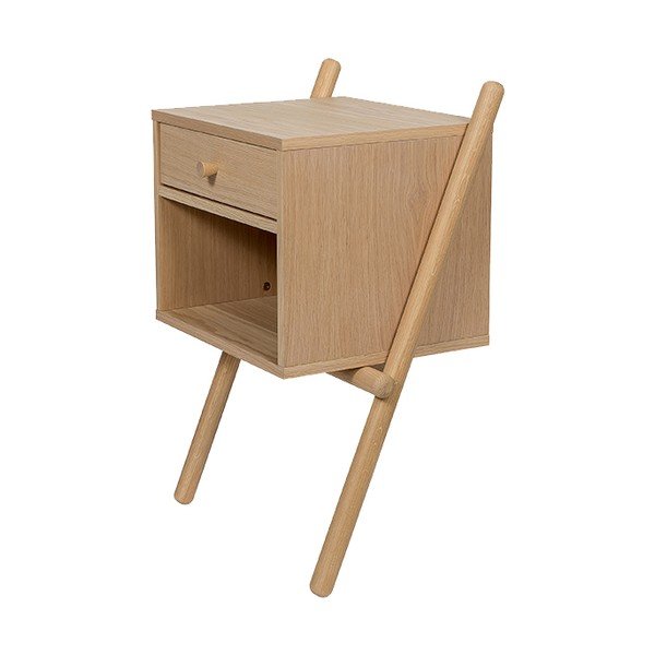 Comodino di colore naturale con effetto rovere Wiru – Woodman-image-3