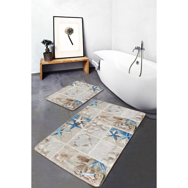 Tappeti da bagno beige in set di 2 pezzi 60x100 cm - Mila Home-image-3