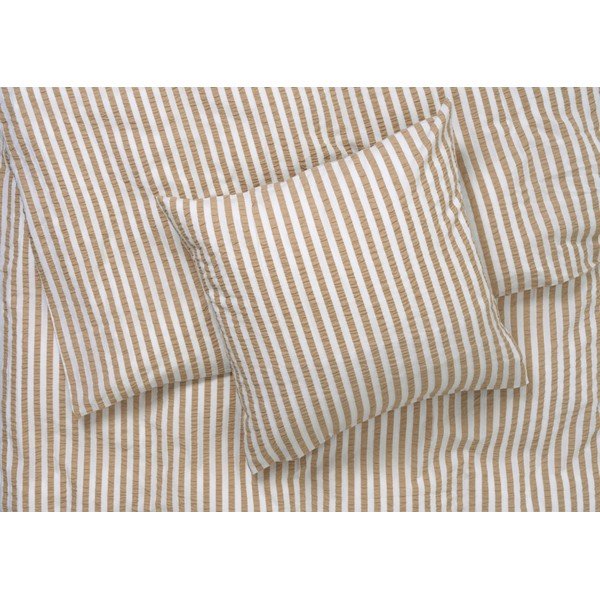 Biancheria da letto in crêpe bianca e beige per letto singolo 140x200 cm Bæk&Bølge - JUNA-image-1