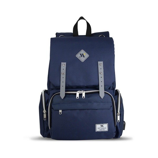Zaino blu scuro per mamme con porta USB Lo zaino per la cura del bambino di My Valice MOTHER STAR - Myvalice-image-3