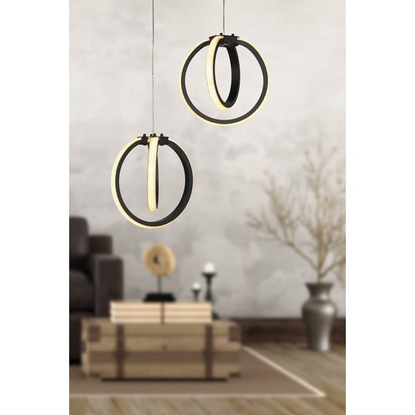 Lampadario LED nero in metallo ø 20 cm Sezen – Squid Lighting-image-1