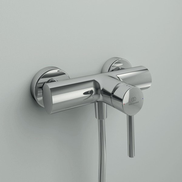 Rubinetto per vasca da bango argentato effetto lucido a muro Ceraline - Ideal Standard-image-1