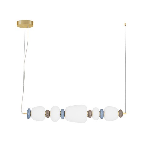 Lampadario LED bianco/dorato in metallo con paralume in porcellana/con paralume in vetro con intensità regolabile Palo – Nova Luce