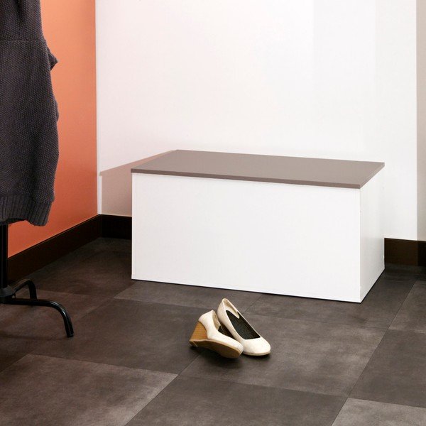 Cassettone bianco con coperchio grigio-marrone Cavaliere - Symbiosis-image-1