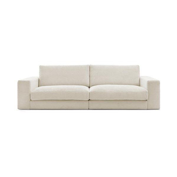 Divano beige con rivestimento in velluto a coste 274 cm Leonard – Bobochic Paris