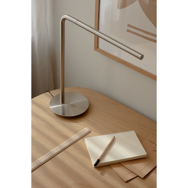 Lampada da tavolo LED argentata in metallo con intensità regolabile (altezza totale 46 cm) Omni Table – UMAGE-image-3