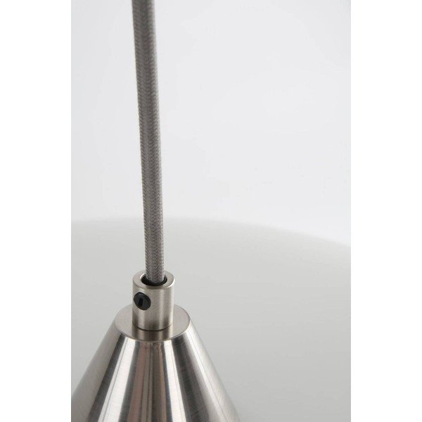 Lampadario bianco/color argento opaco in vetro opale ø 43 cm Thalia – Jotex-image-4