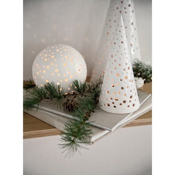 Portacandele natalizio bianco in bone china, altezza 19 cm Nobili - Kähler Design-image-1