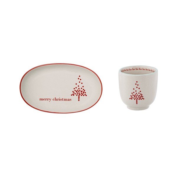 Set di tazza e piattino in gres Lucia - Bloomingville