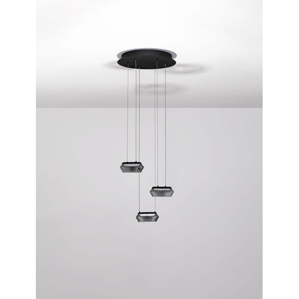 Lampadario LED nero opaco in vetro con intensità regolabile ø 35 cm Jailyn – Nova Luce-image-3