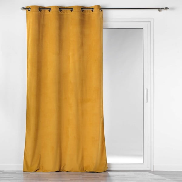 Tenda in velluto a coste giallo 140x260 cm Casual - douceur d'intérieur